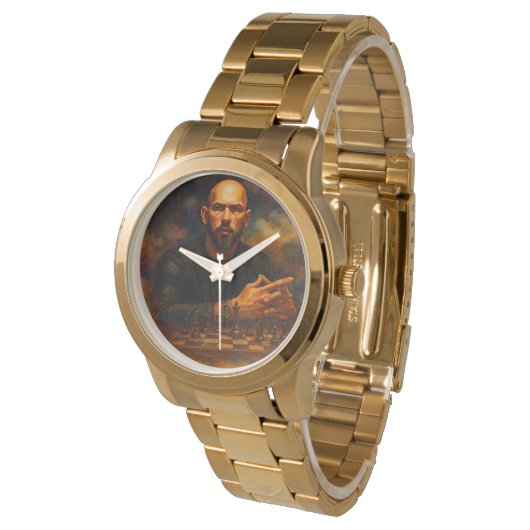 Andrew Tate Oversized Gold Bracelet Watch 腕時計 (アングル)