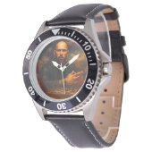 Andrew Tate Stainless Steel Black Leather Watch 腕時計 (アングル)