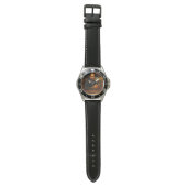 Andrew Tate Stainless Steel Black Leather Watch 腕時計 (フラット)