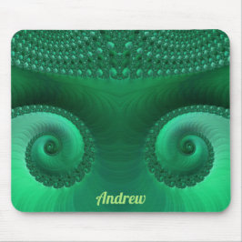 ANDREW to Zany Shades of Green Fractal Pattern マウスパッド