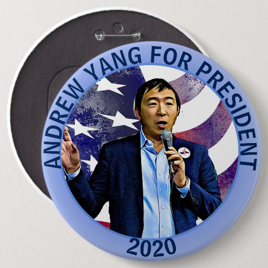 Andrew Yang氏2020年の大統領支持政治 缶バッジ (正面&裏面)