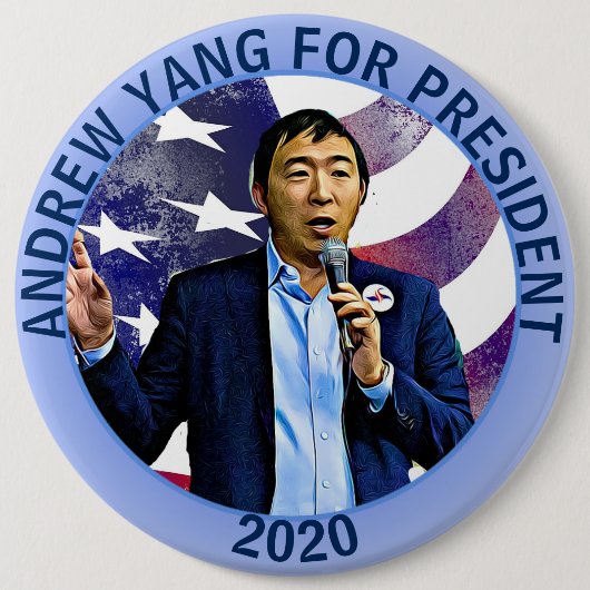 Andrew Yang氏2020年の大統領支持政治 缶バッジ (正面)