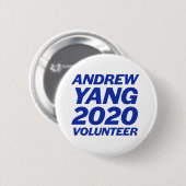 Andrew Yang Volunteer 2インチラウンドボタン 缶バッジ (正面&裏面)