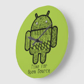 Android™のロボットのためのペイズリーの落書きのキャラクター ラージ壁時計 (傾斜)