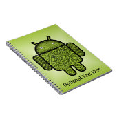 Android™のロボットのための泡落書きのキャラクター ノートブック (右側)