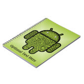 Android™のロボットのための泡落書きのキャラクター ノートブック (左側)