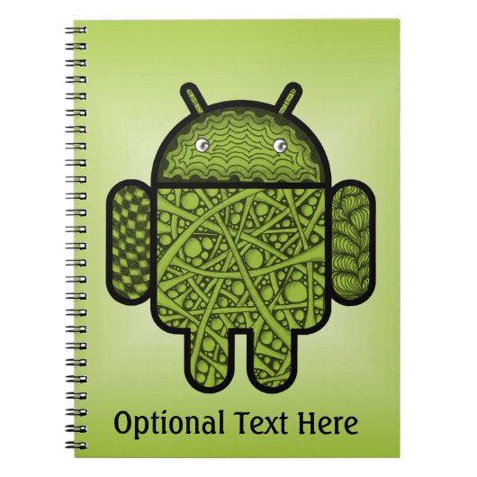 Android™のロボットのための泡落書きのキャラクター ノートブック (正面)