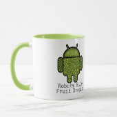 Android™のロボットのための泡落書きのキャラクター マグカップ (左)