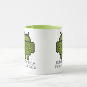 Android™のロボットのための泡落書きのキャラクター マグカップ (中央)