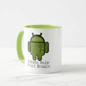 Android™のロボットのための泡落書きのキャラクター マグカップ (正面左)