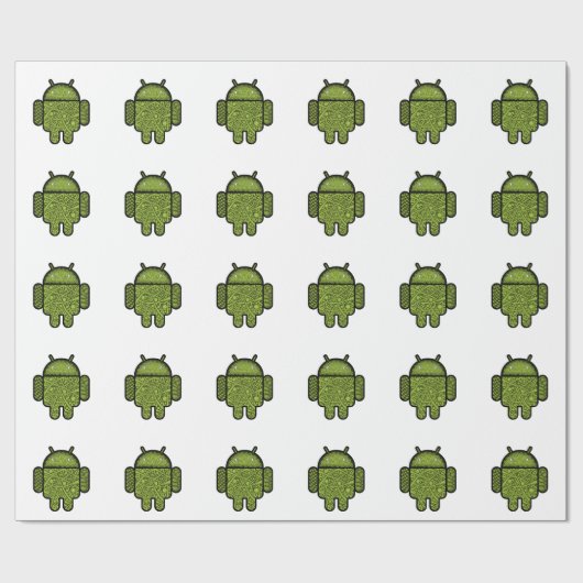 Android™のロボットのための泡落書きのキャラクター ラッピングペーパー (フラット)