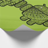 Android™のロボットのための落書きのキャラクター ラッピングペーパー (角)