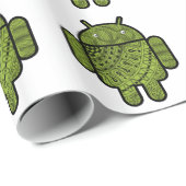 Android™のロボットのためのPanchoの落書きのキャラクター ラッピングペーパー (ロールコーナー)