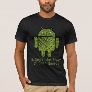 Android™のロボットのためのPanchoの落書きのキャラクター Tシャツ