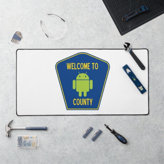 Android 県へようこそ (交通標識) デスクマット (ワークステーション)