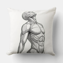 Android Anatomy: Cyborg Throw Pillow クッション