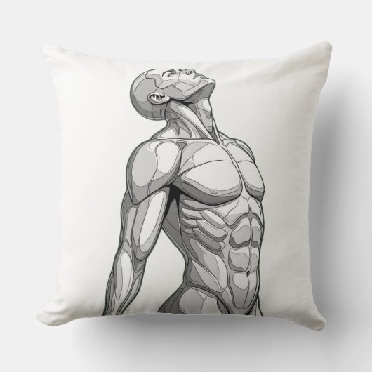 Android Anatomy: Cyborg Throw Pillow クッション (正面)