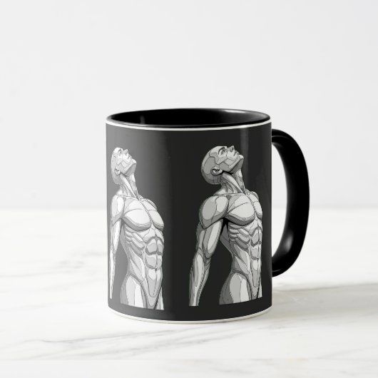 Android Anatomy: Cyborg Two-Tone Coffee Mug マグカップ (正面右)