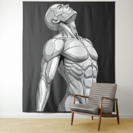 Android Anatomy: Cyborg Wall Tapestry タペストリー