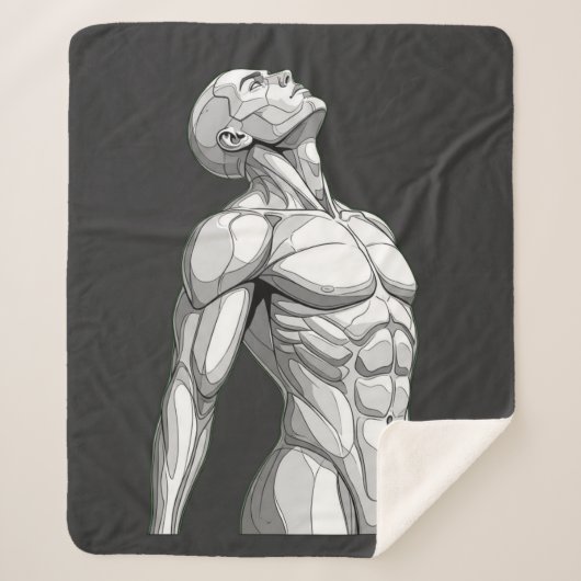 Android Anatomy: Futuristic Cyborg Sherpa Blanket シェルパブランケット (正面)
