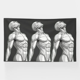 Android Anatomy: Triple Cyborg Futuristic Banner 横断幕