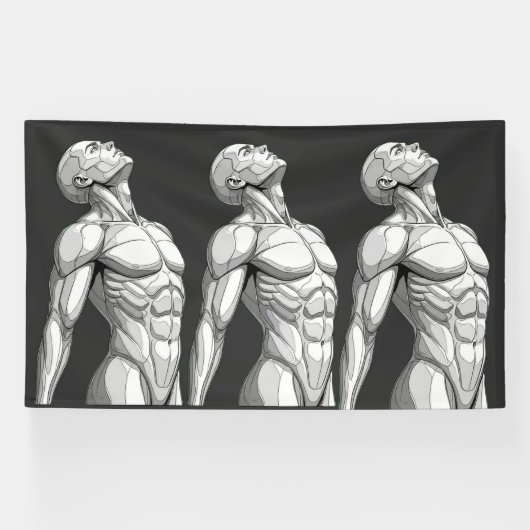 Android Anatomy: Triple Cyborg Futuristic Banner 横断幕 (横)
