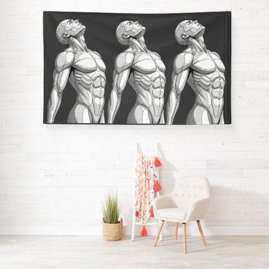 Android Anatomy: Triple Cyborg Futuristic Banner 横断幕 (インサイチュ)