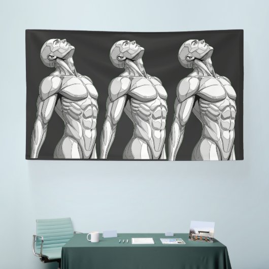 Android Anatomy: Triple Cyborg Futuristic Banner 横断幕 (トレードショー)