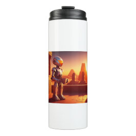 Android Drinking Coffee Looking At Pyramids タンブラー