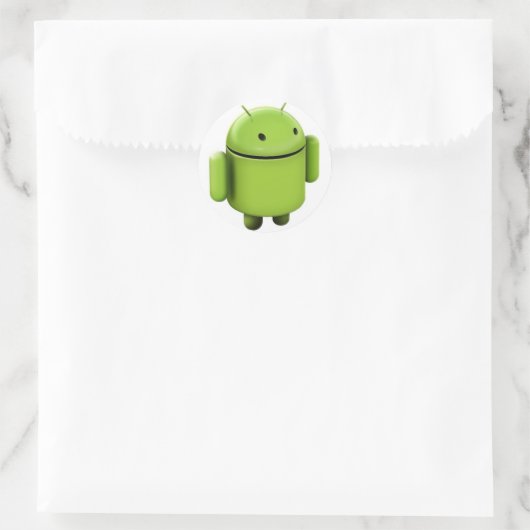 Android Logo ラウンドシール (バッグ)