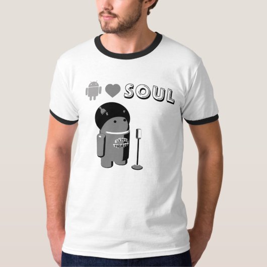 Android Loves SOUL T-Shirt Mono Version Tシャツ (正面)