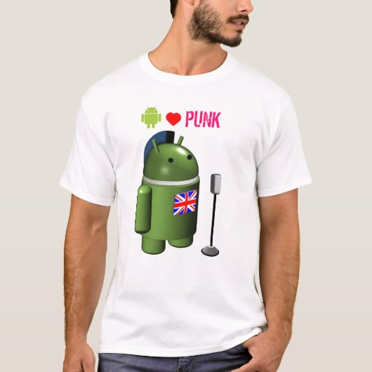 Android Robot Loves Punk Tシャツ (正面)