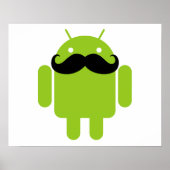 Android Robot Mustache ポスター (正面)