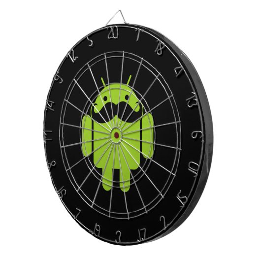 Android Robot Mustache on Black ダーツボード (正面右)