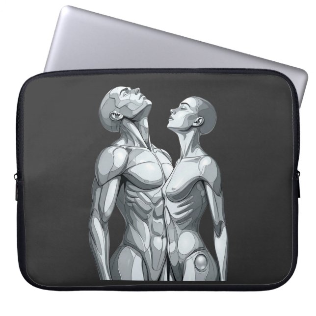Android Union: Couple Futuristic Laptop Sleeve ラップトップスリーブ (正面)