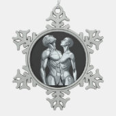 Android Union: Couple Pewter Snowflake Ornament スノーフレークピューターオーナメント (正面)