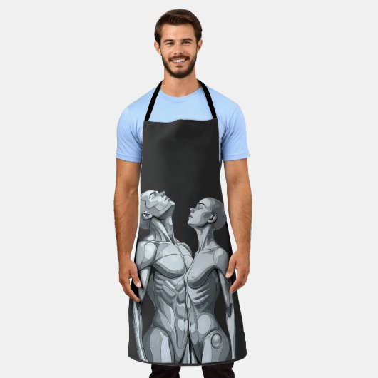 Android Union: Cyborg Couple All-Over Print Apron エプロン (着用した状態)