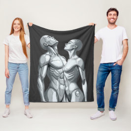 Android Union: Cyborg Couple Fleece Blanket フリースブランケット