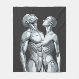 Android Union: Cyborg Couple Fleece Blanket フリースブランケット