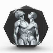 Android Union: Cyborg Couple Futuristic Art Poster フォトブロック (正面)