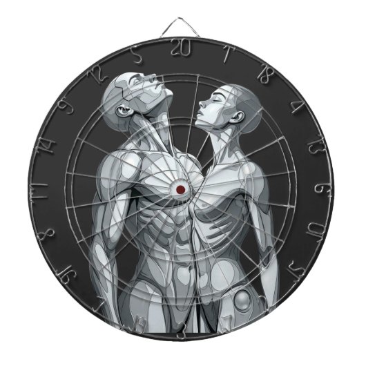Android Union: Cyborg Couple Futuristic Dartboard ダーツボード (正面)