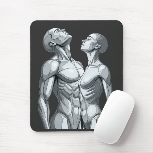 Android Union: Cyborg Couple Futuristic Mousepad マウスパッド (マウス)