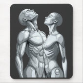 Android Union: Cyborg Couple Futuristic Mousepad マウスパッド (正面)