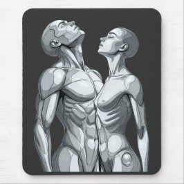 Android Union: Cyborg Couple Futuristic Mousepad マウスパッド