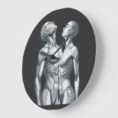 Android Union: Cyborg Couple Round Wall Clock ラージ壁時計 (傾斜)