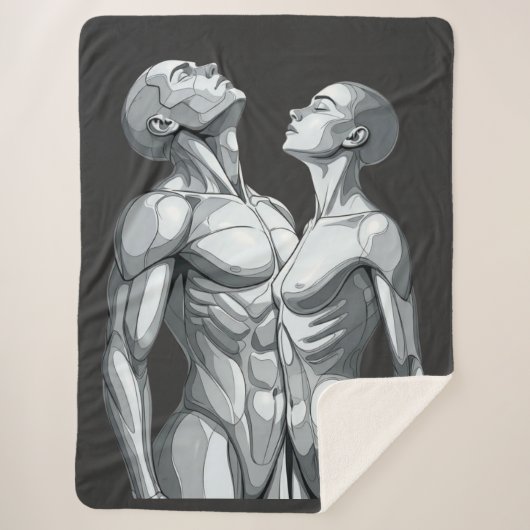 Android Union: Cyborg Couple Sherpa Blanket シェルパブランケット (正面)