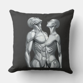 Android Union: Cyborg Couple Throw Pillow クッション