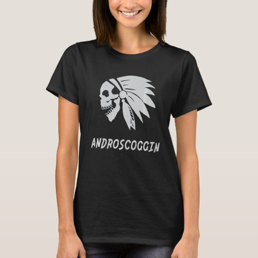 Androscoggin Native American Indian Evil Skull   Tシャツ (正面)