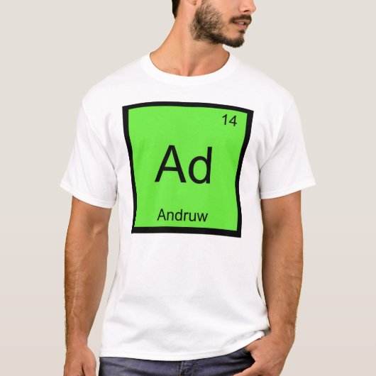 Andruw 名前 化学 元素 周期表 tシャツ (正面)