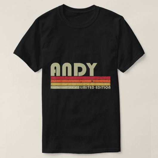 ANDYギフト名パーソナライズされたおもしろいレトロヴィンテージBi Tシャツ (デザイン正面)